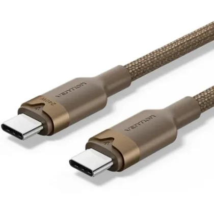 Vention USB 2.0 Tipo-C 5A Trijh/ USB Tipo-C Macho - USB Tipo-C Macho/ Hasta 240W/ 480Mbps/ 2m Dorado