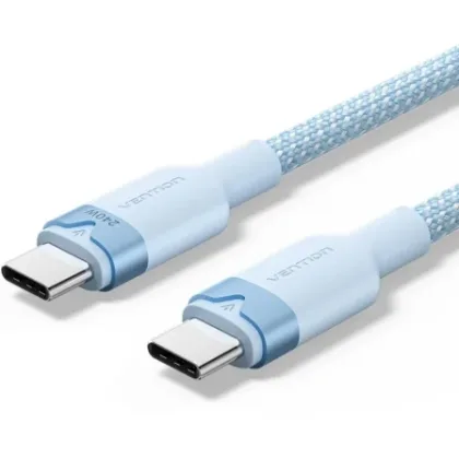 Vention USB 2.0 Tipo-C 5A Trisf/ USB Tipo-C Macho - USB Tipo-C Macho/ Hasta 240W/ 480Mbps/ 1m Azul