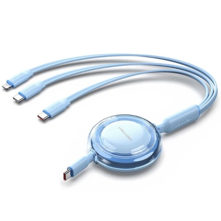 Vention USB Tipo-C 2.0 5A Trjsbe/ USB Tipo-C Macho - 3x USB Tipo-C Macho/ Hasta 100W/… Azul
