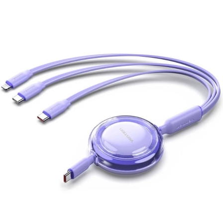 Vention USB Tipo-C 2.0 5A Trjvbe/ USB Tipo-C Macho - 3x USB Tipo-C Macho/ Hasta 100W/… Morado