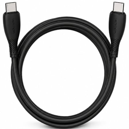 Cable USB 2.0 Tipo-C Vention TRVBH/ USB Tipo-C Macho - USB Tipo-C Macho/ Hasta 60W/ 480Mbps/ 2m/ Negro