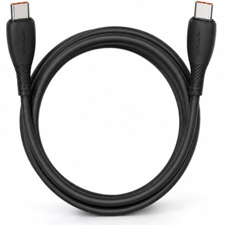 Cable USB 2.0 Tipo-C Vention TRWBH/ USB Tipo-C Macho - USB Tipo-C Macho/ Hasta 100W/ 480Mbps/ 2m/ Negro