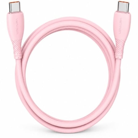 Cable USB 2.0 Tipo-C Vention TRWPF/ USB Tipo-C Macho - USB Tipo-C Macho/ Hasta 100W/ 480Mbps/ 1m/ Rosa
