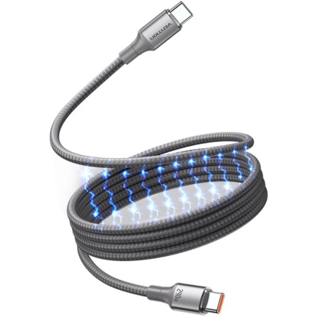 Vention Magnético USB 2.0 Tipo-C 5A Tsajf/ USB Tipo-C Macho - USB Tipo-C Macho/ Hasta 240W/…