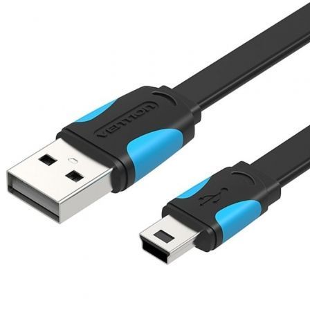 Vention USB 2.0 VAS-A14-B150/ Mini USB Macho - USB Macho/ 480Mbps/ 1.5m Azul / Negro