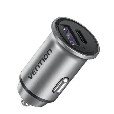 Vention de Coche FFFH0/ 1xUSB-Tipo C/ 1xUSB/ 30W