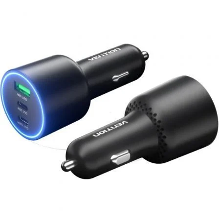 Vention de Coche FFQB0/ 2xUSB-Tipo C/ 1xUSB/ 100W