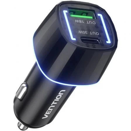 Vention de Coche FFRB0/ 1xUSB-Tipo C/ 1xUSB/ 48W