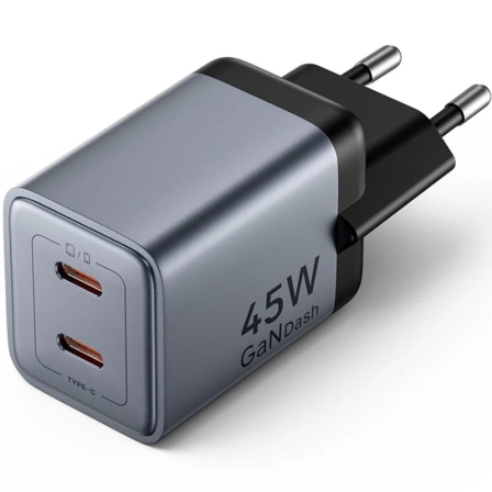 Vention de Pared GaN FCDH0-EU/ 2xUSB Tipo-C/ 45W