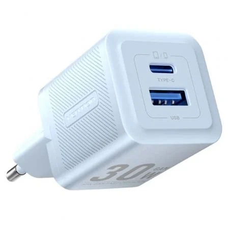 Vention de Pared GaN FEQL0-EU/ 1xUSB Tipo-C/ 1xUSB/ 30W