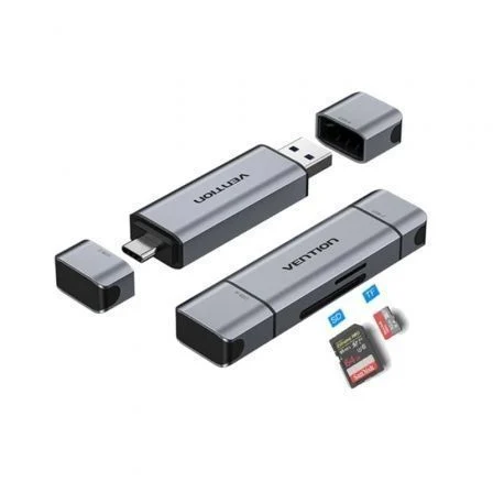 Vention Lector de Tarjetas Externo CLKB0/ USB 3.0 y USB Tipo-C