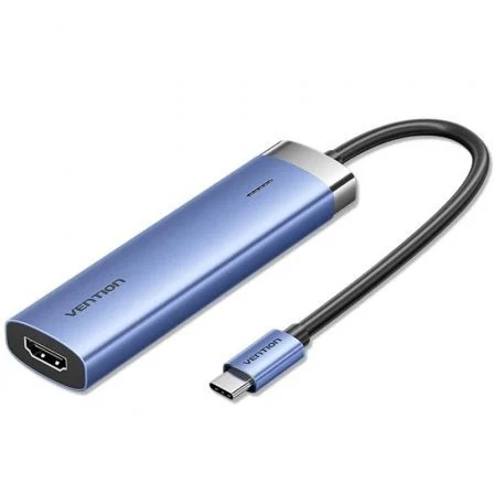 Vention Docking USB Tipo-C Tgesb/ 3xUSB/ 1xHDMI 4K/ 1xUSB Tipo-C Pd Azul