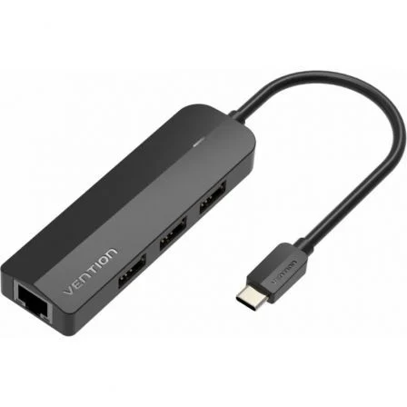 Vention Hub USB Tipo-C Tgobb/ 3xUSB/ 1xRJ45/ 1x Micro B Pd