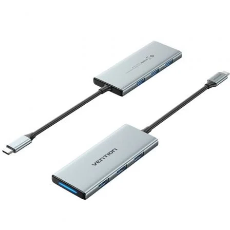 Vention Docking USB Tipo-C Tophb/ 1xHDMI/ 3xUSB/ 1xLector Tarjetas SD y MICROSD Gris