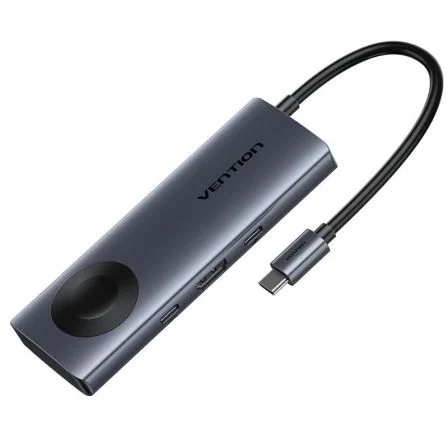 Vention Docking USB Tipo-C con Carga Inalámbrica Tpmhb/ 1xHDMI 4K/ 2xUSB/ 1xUSB Tipo-C/… Gris