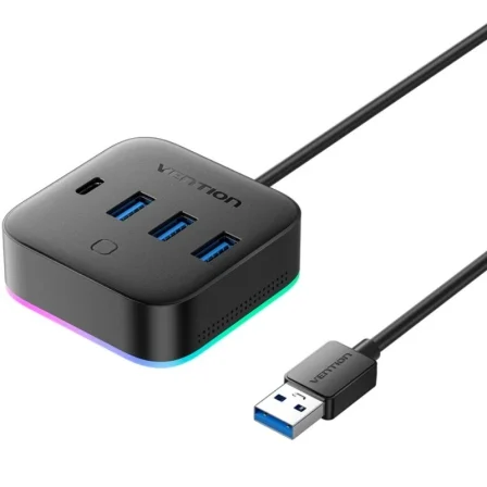 Vention Hub USB 3.0 Chzbd/ 3xUSB/ 1xUSB Tipo-C/ 1xUSB Tipo-C Pd
