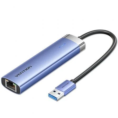 Vention Hub USB 3.0 Tgfsb/ 3xUSB/ 1xRJ45/ 1xUSB Tipo-C Pd Azul