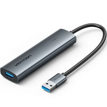 Vention Hub USB 3.0 Tgxhb/ 1xUSB Tipo-C/ 3xUSB/ 1xUSB Tipo-C Pd Gris