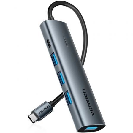 Vention Hub USB Tipo-C 3.0 Tgzhb/ 3xUSB/ 1xUSB Tipo-C Pd Gris