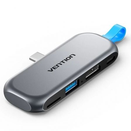 Vention Docking Sin Cables USB Tipo-C THYH0/ 1xUSB/ 1xHDMI/ 1xUSB Tipo-C Pd/ 1xLector de… Gris