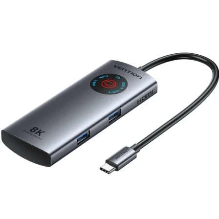Vention Docking USB Tipo-C Tqxhb/ 2xUSB/ 1xUSB Tipo-C/ 1xHDMI/ 1xUSB Tipo-C Pd Gris