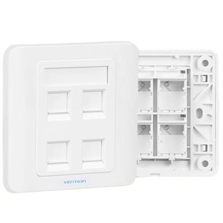 Vention Placa de Pared Tipo 86 IFFW0/ 4 Puertos – RJ45