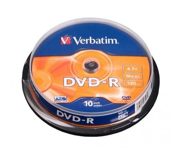 Dvd-R Verbatim 16x tarrina 10 uds DVDVER10 / 43523