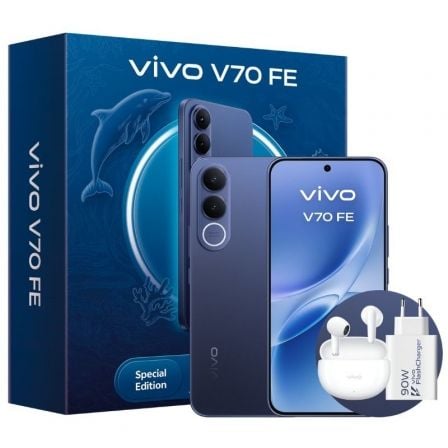 Smartphone Vivo V70 FE 8GB/ 256GB/ 6.83"/ 5G/ Azul/ Incluye Cargador + Auriculares