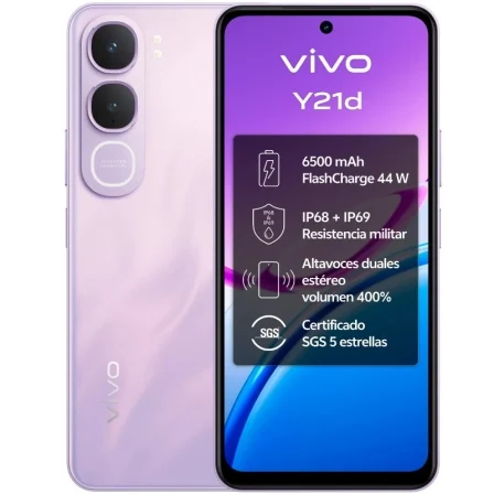 Smartphone Vivo Y21D 4GB/ 128GB/ 6.68"/ Púrpura