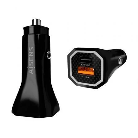 Aisens de Coche ASCH-CAR2PQC-BK/ 1xUSB-Tipo C/ 1xUSB/ 38W