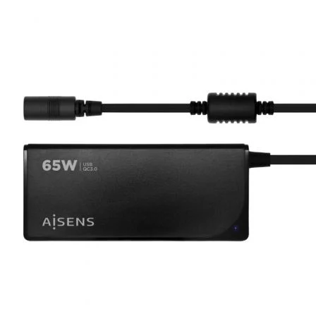 Aisens Cargador de ASLC-65WAUTO-BK/ 65W/ 1xUSB QC3.0/ Automático/ 9 Conectores/ Voltaje…