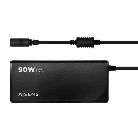 Aisens Cargador de ASLC-90WAUTO-BK/ 1xUSB/ 90W/ Automático/ 12 Conectores/ Voltaje 15-20V