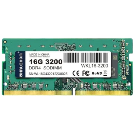 Memoria RAM Whalekom WK4SO32 16GB/ DDR4/ 3200MHz/ 1.2V/ CL19/ SODIMM