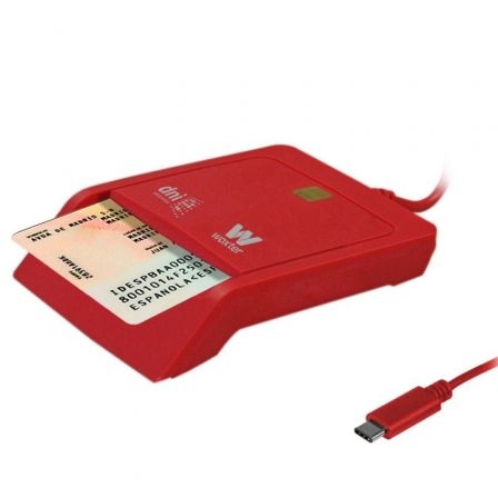 Woxter (Excepto Tablets) Lector de Dni y Tarjetas Woxter PE26-199/ USB Tipo-C Rojo