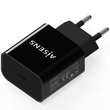 Aisens de Pared A110-0538/ 1xUSB Tipo-C PD3.0/ 20W Negro