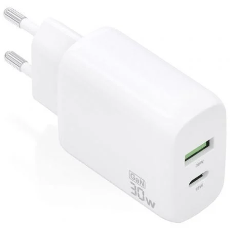 Aisens de Pared GaN A110-0923/ 1xUSB Tipo-C/ 1xUSB/ 30W Blanco