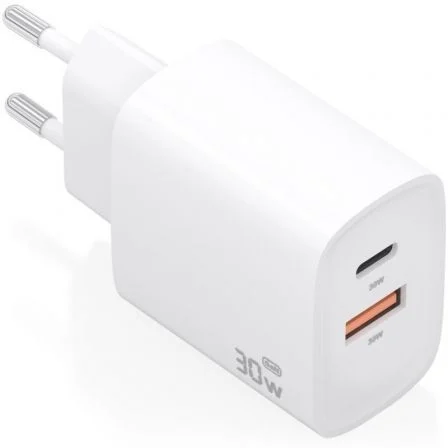 Aisens de Pared GaN A110-0952/ 1xUSB Tipo-C/ 1xUSB/ 30W Blanco