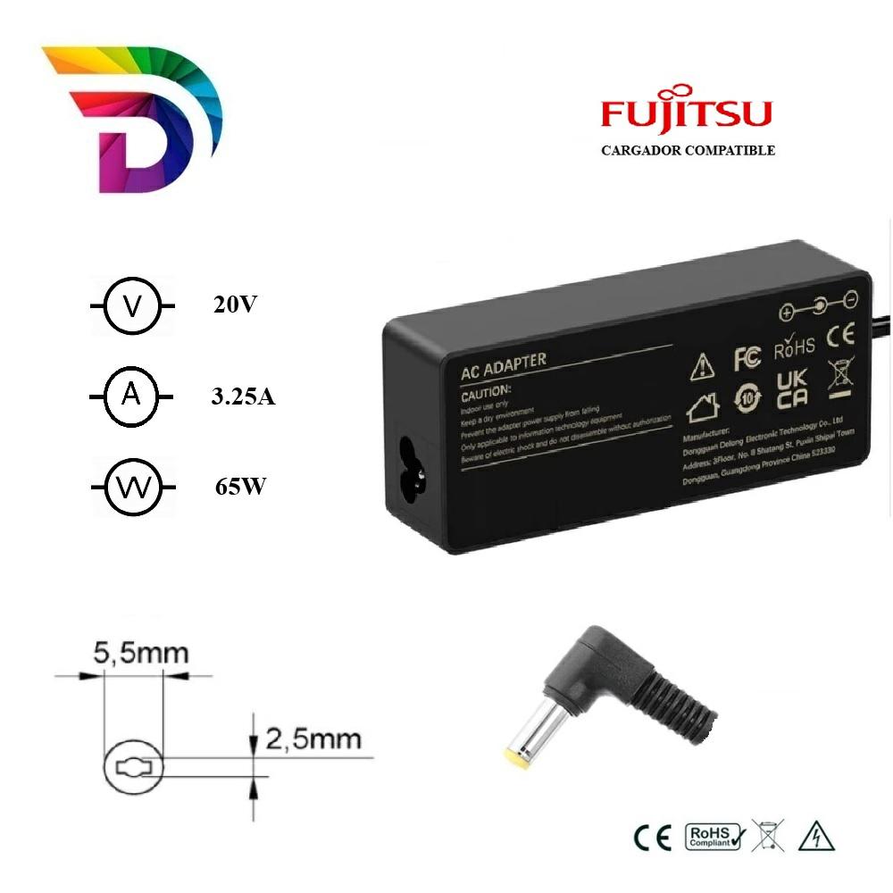 Dayma Cargador compatible para Fujitsu 65W 20V 3.25A 5.5x2.5 mm