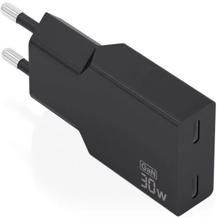 Aisens de Pared GaN A110-1006/ 2xUSB Tipo-C/ 30W Negro