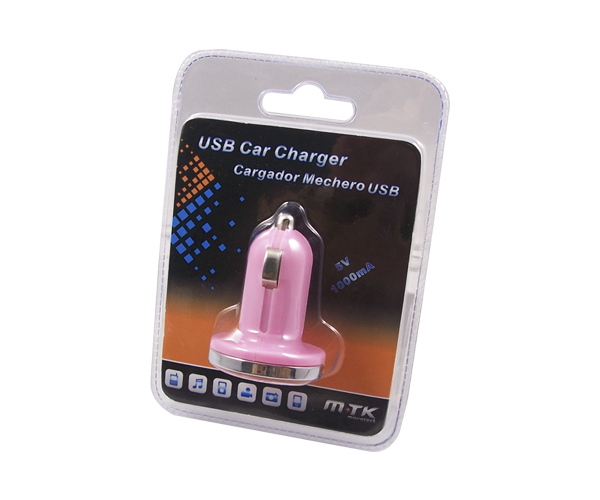 Mtk de coche-mechero USB / 5v 1a Rosa