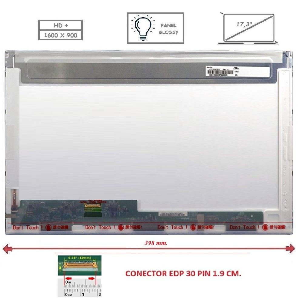 Pantalla compatible para portátil LED 17.3\" 30 Pines HD+ Brillo
