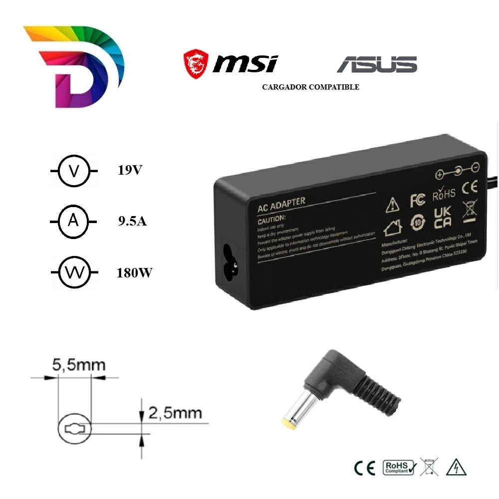 Dayma Cargador compatible para ASUS / MSI 180W 19V 9.5A 5.5x2.5 mm
