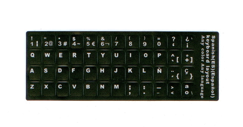 Varios Pegatina en castellano teclados negro