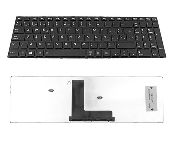 Teclado compatible para portátil TOSHIBA Satellite c50t-b/ c50dt-b / r50-b / c50-b / Marco Negro