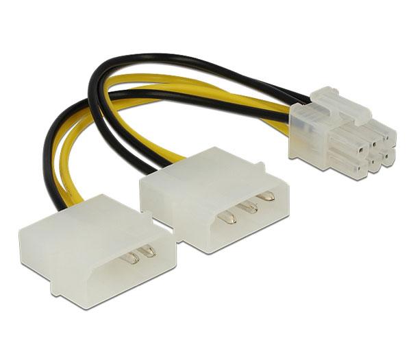 Delock molex gráfica 2x5.25 a 6 pines pci-e / 15cm / 82315