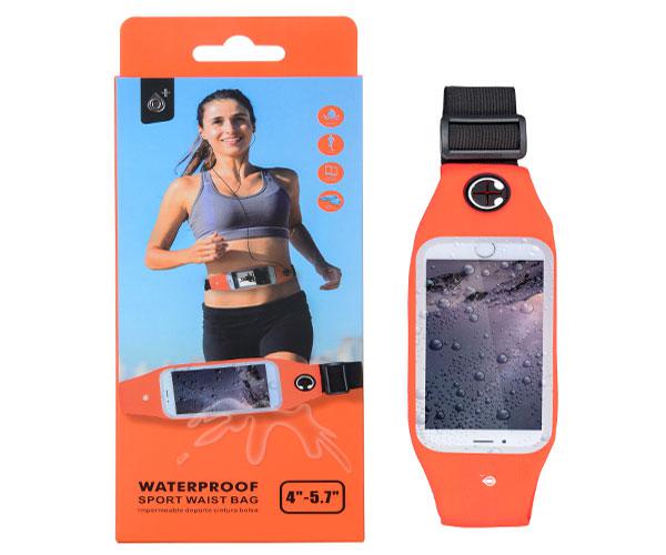 Cinturon smartphone impermeable running naranja / J7043