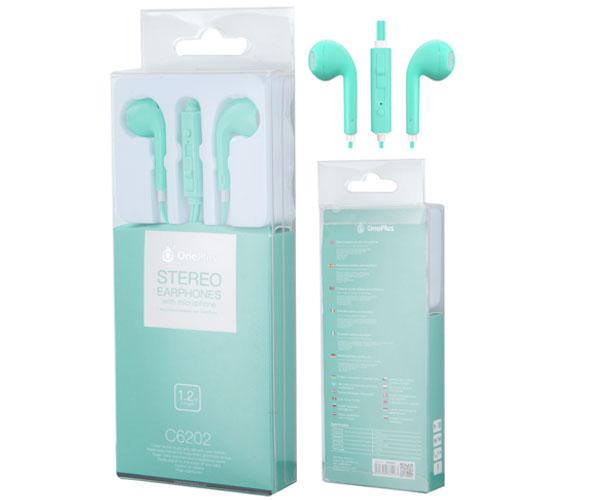 Auriculares con Microfono Intrauricular C6202 Air Verde / Sin silicona / Jack 3.5mm / One+