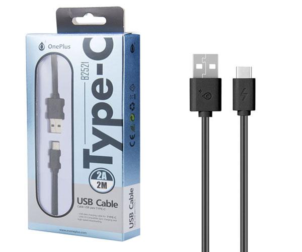 Cable datos USB 2.0 a Type-C / 2m / 2.4a / B2521 / Negro / One+