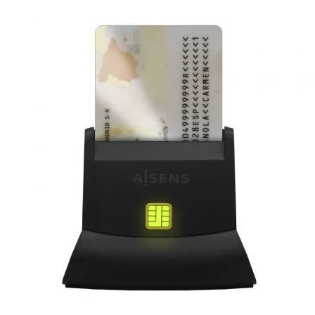 Aisens Lector de Dni y Tarjetas ASCR-SN05-BK/ USB 2.0 Negro