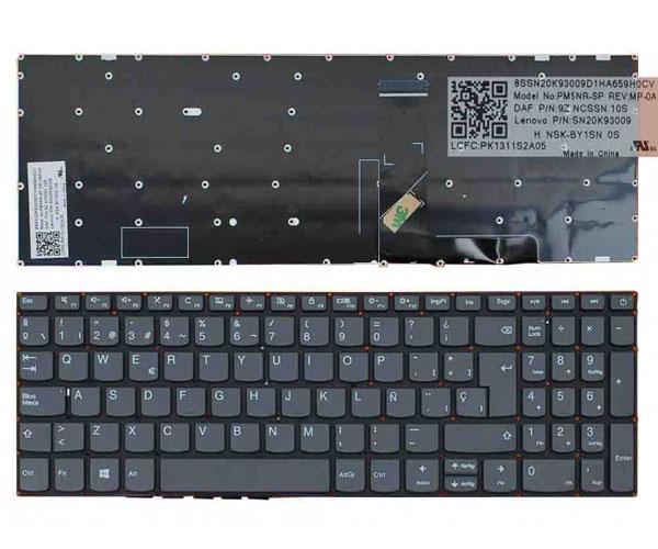 Teclado compatible para portátil LENOVO IdeaPad 320-15abr / 320-15ast / 320-15isk / sn20k82487 / sin marco / Win 8 / Gris